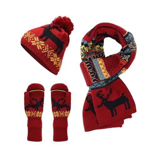 Bonnet femme hiver écharpe et gants maille élastique haute isolation thermique