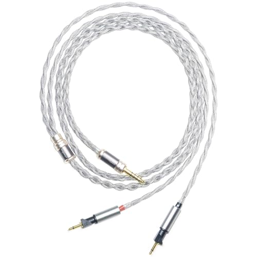 FSIjiangyi 6N Single Crystal Silver Headphone Cable for Abyss Diana V2 Abyss Diana TC Abyss Diana MR Abyss Diana DZ 4.4mm Balanced Hi-Fi Headphone Audio Upgrade Cable (4.4mm Plug)