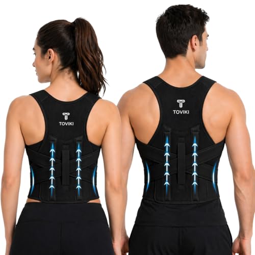 Image of Posture Corrector Belt for Men & Women | Back Brace for Lower Back Pain Relief | Lumbar & Shoulder Support Straightener | Adjustable Orthopedic Back Belt Kamar Dard Belt | BLACK