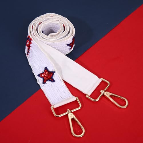 Image of 4th of July Purse Strap Red White Blue Beaded USA Star Purse Strap Replacement American Independence Day Outfits
