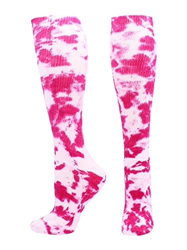 Tie Dye Multisport Tube Socks (Fuchsia/White, Small)