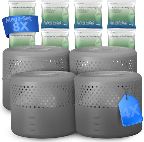 BonAura® 4x Luftentfeuchter ohne Strom + 8x 400g Luftentfeuchter...