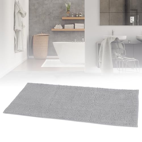 Alfombra gris plateada suave: el confort ideal para tu dormitorio, baño o cocina 7