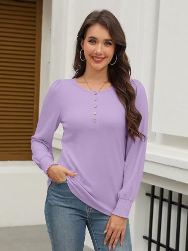 Hauts à manches longues pour femmes chic et chemises Henley décontractées - 2