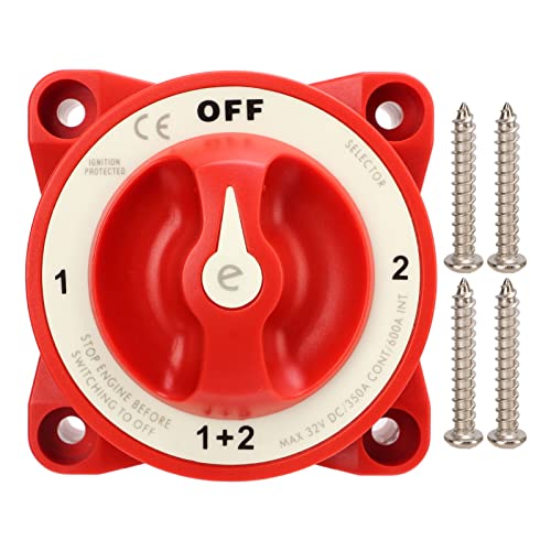 Battery Disconnect Switch 4 Gear Position Power Off Isolation Switch ABS Plastic Shell Standard Size for Marine Boat Yacht RV Large Truck Modified Car