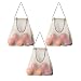 TuuTyss Set of 3 Hanging Reusable Storage Mesh Bag Vegetable Bag for Fruit,Garlics,Potatoes,Onions or Garbage Bag(3pcs-Beige)