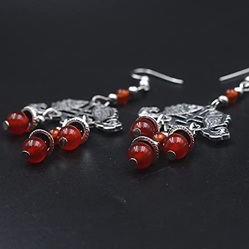 Boucles d'oreilles Double Poisson vintage en argent pour femme WXKAGF
