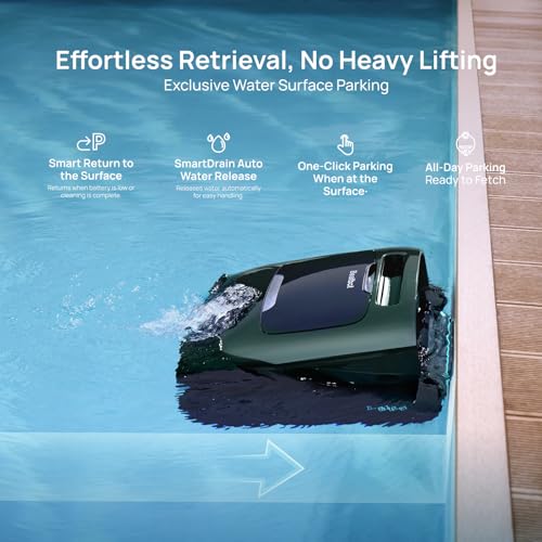 Image of Beatbot AquaSense 2 Pro Robotic Pool Cleaner, Unmatched 5-in-1 Cleaning, Surface Parking, Skimmer with APP Control, Water Clarification, for Pools up to 3,875 Sq.ft - Dark Green