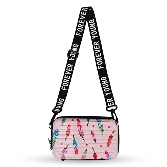 Image of 3D Sling Box Bag /Forever Young Sling bag /Cross body Shoulder bag /Stylist Cosmetic Bag /Women Sling Bag /Trendy Suitcase Type Bag For Girls