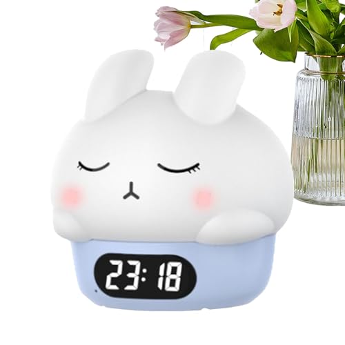 Lámpara de despertador divertida en forma de conejo recargable 8
