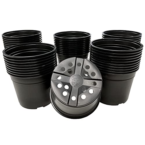 Maceta de plástico reciclado para jardín - Maceta termoformada - Maceta de jardín para interiores y exteriores, contenedor de plantas - Capacidad: 3 L, negro - Paquete de 50 unidades Cover