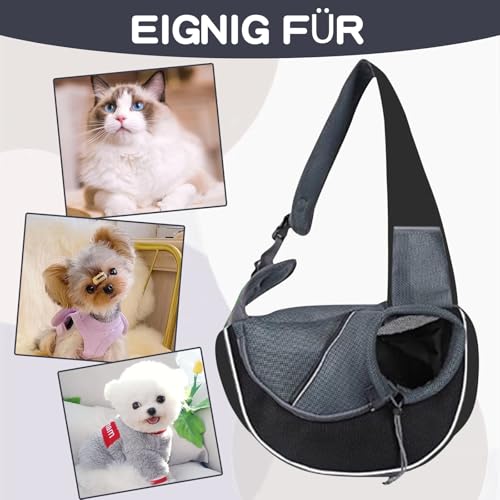 Tragtuch Klein Hund Tragetasche, Hundetragtuch Mit Verstellbarem Riemen, Hundetragetasche bis 5kg Hundetasche, Hundetragebeutel Mesh Hundetrage Outdoor Katzentrage Kleintiere Hundetragetuch Reise