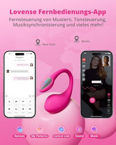 LOVENSE Lush 4 Vibrator, Sexspielzeug für die Paare, G-Punkt-Vibratoren für Frauen, Tragbarer Vibrator mit Fernbedienung & LED-Licht, Wasserdicht IPX7, Leise, APP-Control Paarvibrator, Sex Toys, Rosa