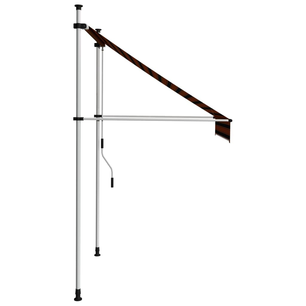 Möbel Wohnaccessoire Handauszug Markise 150 cm Orange und Braun Möbel
