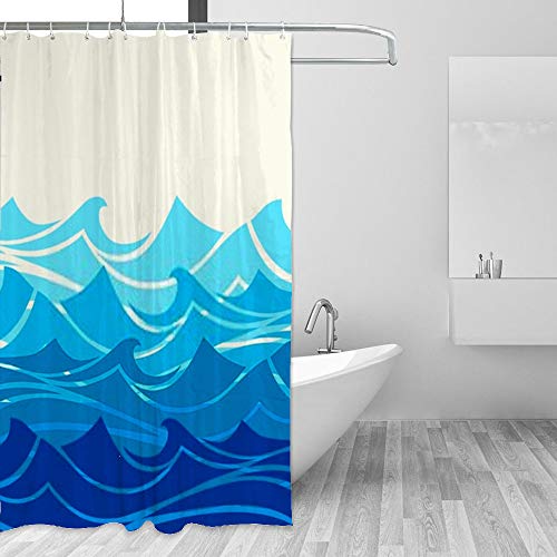 Rideau de douche de qualité supérieure en polyester durable lavable pour cabine de bain - 5