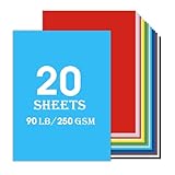 20Sheets 11 x 14 Colored Cardstock Paper, Thick Card stock for Cricut, Large Construction Paper for Card Making, Scrapbooking, Craft 80 lb / 230 gsm