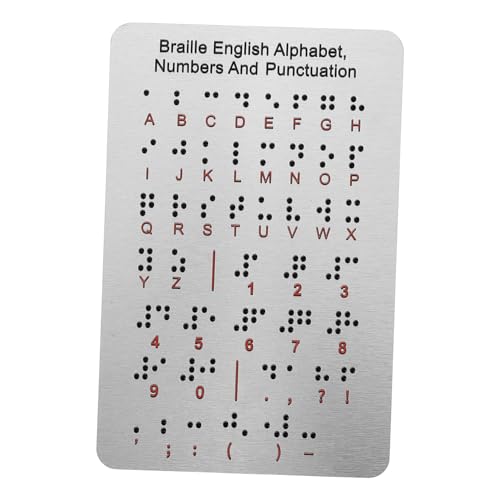 Didiseaon Braille Motherboard Blind Education Tools Numbers and Punctuation Blind People Gadget Accessible Learning Tools Bump Dots for Visually Impaired Stainless Steel Silver