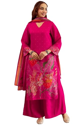 Image of ANNI Designer Women's Reyon Kurta Set | 3 Piece Ethnic Suit Set with Pant & Dupatta | Festive for Women | Cotton Kurta Sets for Woman | Festival Ethnic Dress | Suit Set for Womens