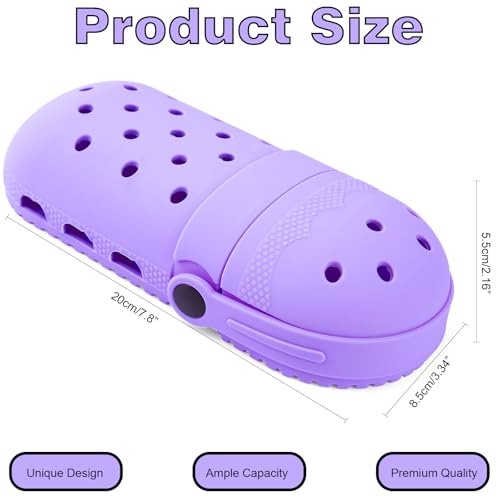 Image of elephtree Funny Shoes Shaped Silicone Pencil Holder for Teacher Appreciation Gifts Adult Pencil Storage Organizer Cute Desktop Pen case Creative Stationery Storage for Office Classroom Home (Purple)