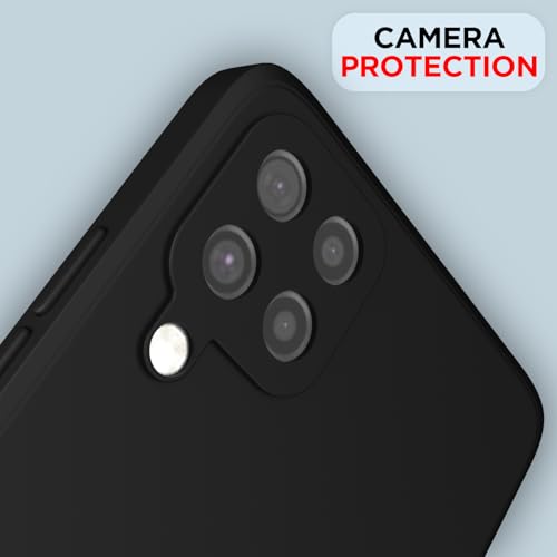 Image of Outlouders Back Cover for Samsung Galaxy M32 4G / M32 Prime / F22 4G | Camera Protection | Durable Soft Matte Silicone Bumper Case (Black)