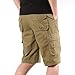 JEShifangjiusu Mens All Cotton Washed Cargo Shorts Camping Fishing Outdoor Short Quick Dry Hiking Shorts (Army Yellow,34)
