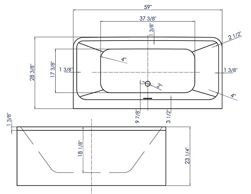 Alfi Brand Ab8858 Tub, 59", White #TOP5