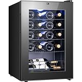Yeego Wine Fridge, 20 Bottles Wine Cooler Refrigerator, 38-65℉ Freestanding Mini Fridge with Digital Temperature Control & Double-layer Glass...