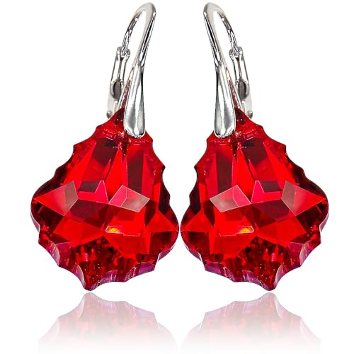 Boucles d'oreilles argent 925 uniques baroque Siam le cadeau idéal avec certificat