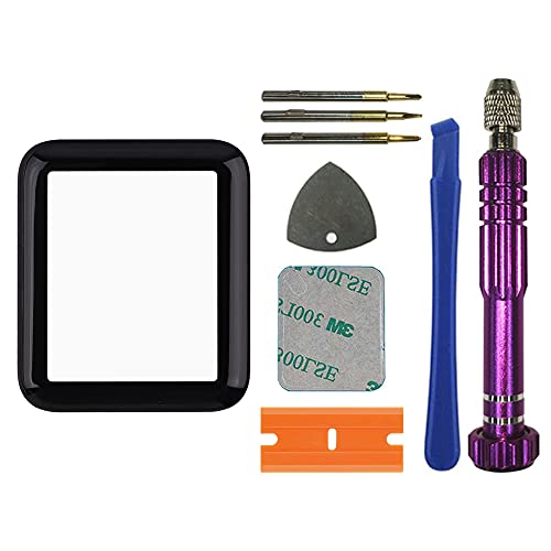 E-yiiviil Front Glass Outer Screen Lens Replacement Compatible with Watch Series 3 iWatch 38mm with Tools(No Display and Touch digitizer)