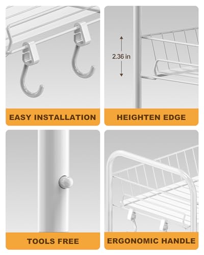 Image of Mythinglogic 4-Tier Rolling Utility Cart with Removable Wire Baskets