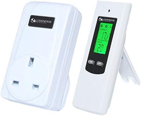 Lowenergie Wireless Digital Plug in Heating and Cooling Thermostat Remote Control Electric RF Socket Greenhouse