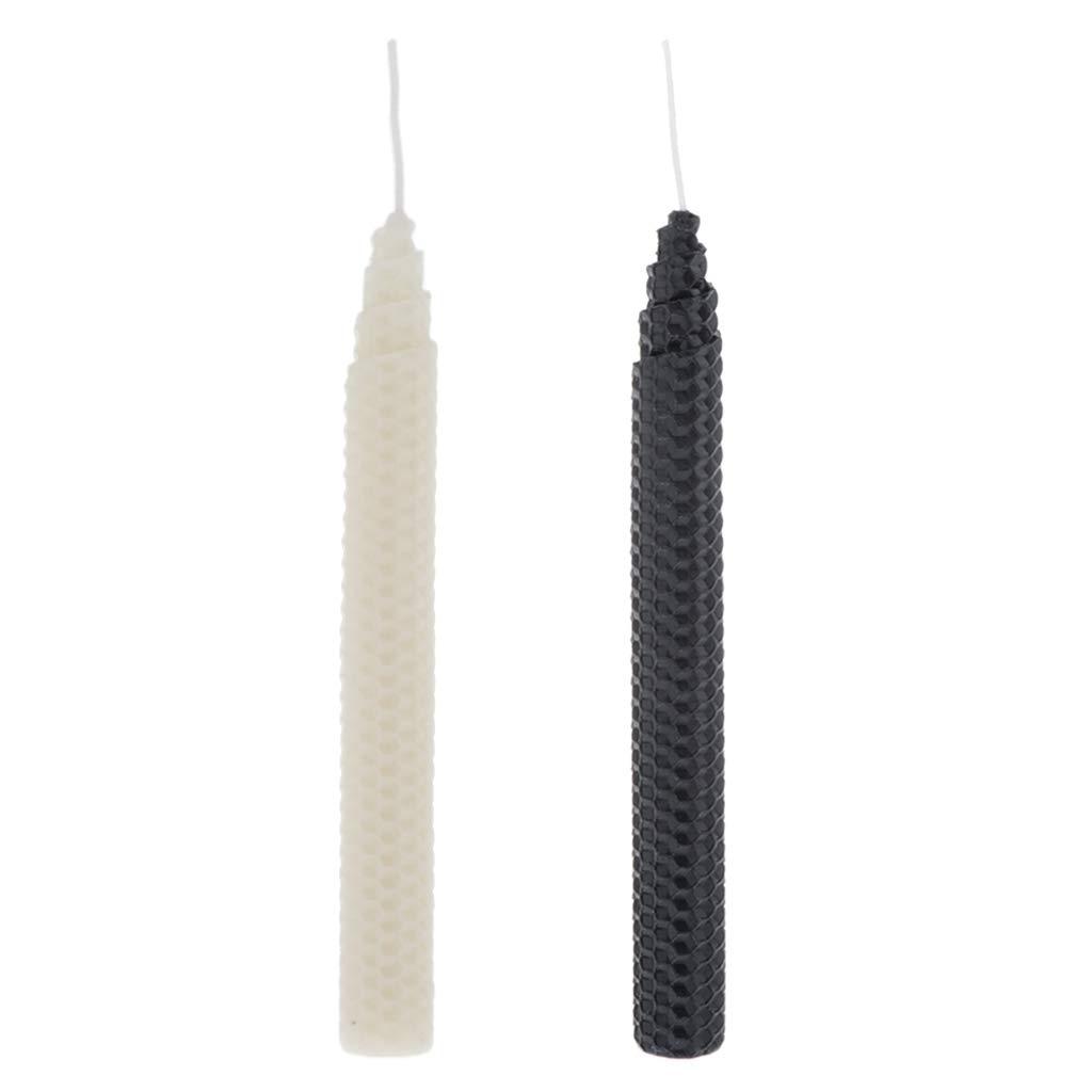 Bonarty 2Pc Long Candles 100% Beeswax Handmade Beeswax Candles Wedding Home Garden Decor