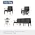 Kullavik Aluminum Patio Furniture Set,7 Pieces 10 Seat Metal Outdoor Furniture Conversation Set w/Swivel Chairs,Deep Black