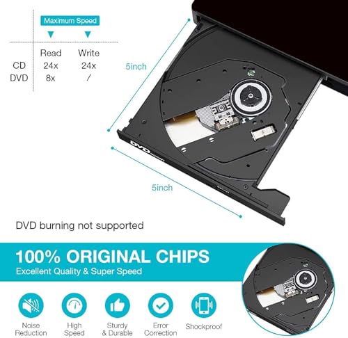 Lectora Externa CD/DVD USB 2.0 Slim Negra miniatura 2