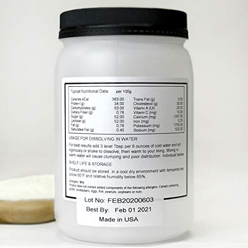 The Sausage Maker Non-Fat Dry Milk Powder, GRADE 'A', High-Heat Pasteurized, Non-GMO, Gluten-FREE, Made in USA, Net Wt. 1 Lb. 8 oz.