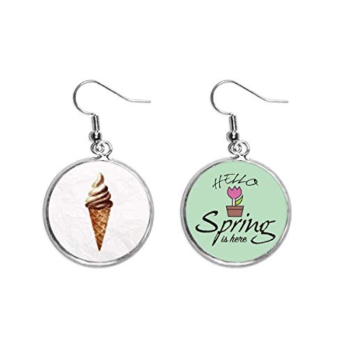Pendientes de primavera artesanales con colgante de chocolate
