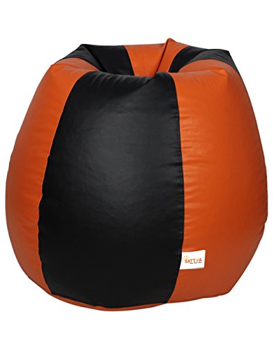 Image of Sattva Classic Bean Bag Cover Without Beans XL Size Dual Colour - Black Orange