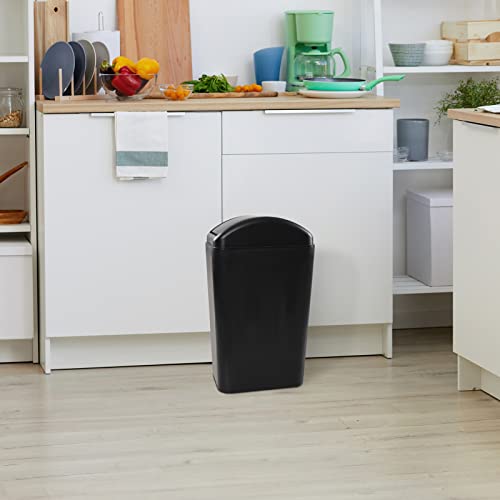 Caneca de basura rectangular negra 14 litros plástico miniatura 5