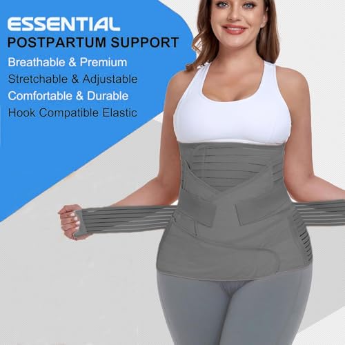 Image of 3-in-1 Postpartum Belt After Delivery - Abdominal Belt for Women Tummy Control | Pregnancy Belts After Delivery | Maternity Belt After C-Section | Abdominal Binder for Post Pregnancy Recovery (Universal) (Beige)