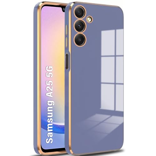 Image of TheGiftKart Luxurious Golden-Plated Back Cover Case for Samsung Galaxy A25 5G | Raised Lips for Camera & Screen Protection | Shockproof Design | Stylish Back Cover Case for Samsung Galaxy A25