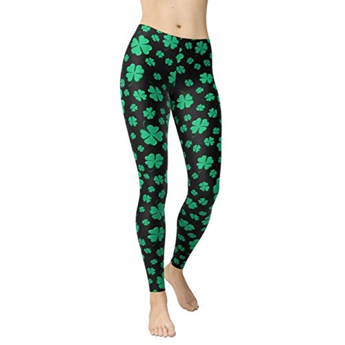 ABOOFAN 1 par Trevo Print St. Patricks Day Leggings Mulheres Moletom Calças de Ioga