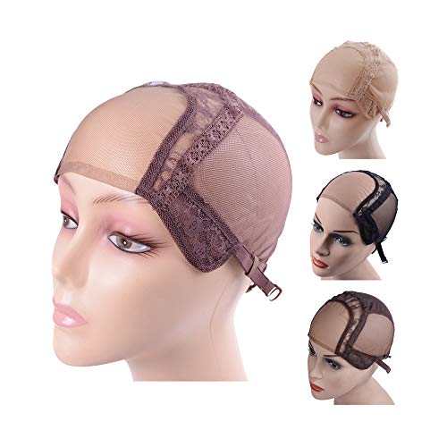 Bonnet de perruque en dentelle suisse 10,2 x 10,2 cm pour fabrication de perruque marron