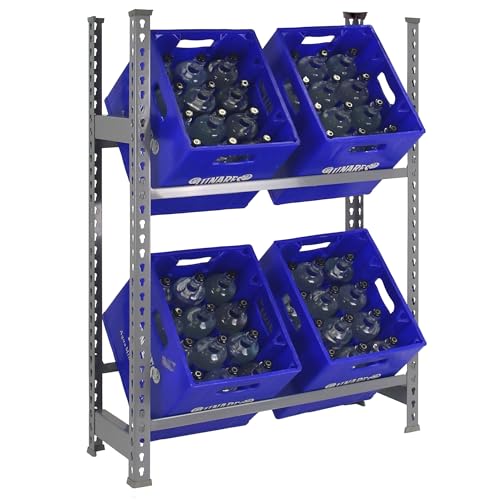 SimonRack Getränkekistenregal, 2 Kästen, Flaschenregal, Getränkekistenhalter, Kistenregal, Antracite - Simonbottle