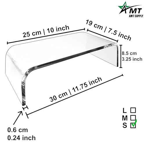 Mnixy AM T Premium Acrylic Clear Monitor Riser Laptop/Pc/Multimedia Monitor Stand thumb #2
