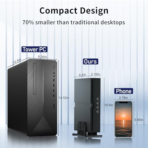 Mavsloly Mini Computadora: Intel Core i9-14900F, 64GB DDR5 RAM, 1T PCIE4.0 SSD, Tarjeta gráfica NVIDIA GeForce RTX 4060 8GB GDDR6 Mini Ordenador de Sobremesa, Wi-Fi 6e, 8K, Windows 11 Pro - imagen 7