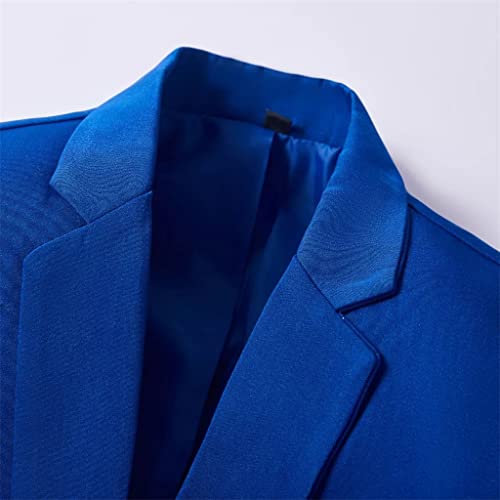 Men's Suit Row 6 Buttons Wedding Dress Slim Groom Jacket + Trousers 2PCS Black Bright Collar Lapel2