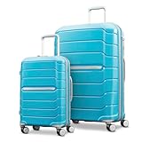 Samsonite Freeform 2-Piece Luggage Set - Carry-On & Large Checked Luggage with Dual Spinner Wheels - Durable Polypropylene Hardshell - TSA Lock, Airline-Approved - Expandable Hard Shell - Ocean Blue