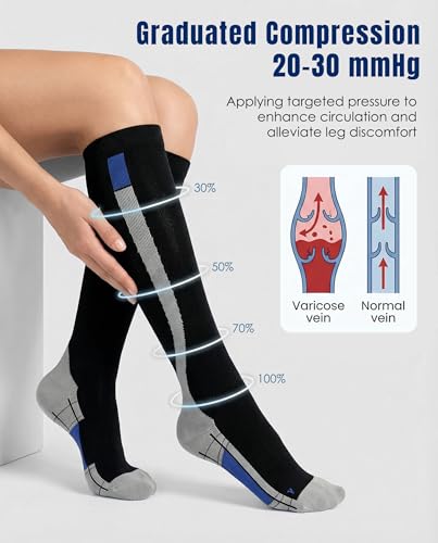 Compression Socks Women 20-30 mmHg Calf Circulation Athletic Running - image 2
