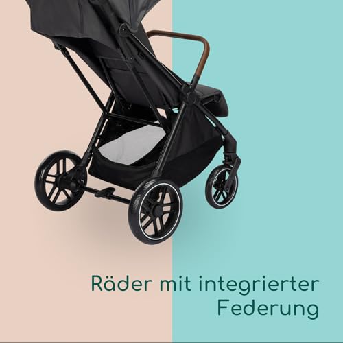 Bebeconfort Indra, Kinderwagen, 0–4 Jahre (22 kg), Schnell automatisch klappbarer Kinderwagen, Integr. Federung, Klein zusammenklappbar, Flache Liegeposition, Mit Autositz kompatibel, Mineral Graphite