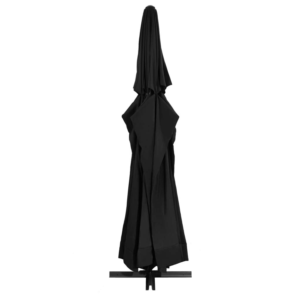 vidaXL Ombrellone da Esterni con Palo in Alluminio Parasole Protezione per il Sole Telo Protettivo Tenda Accessori da Esterni 600 cm Nero